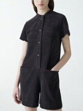 COS Black 100% Cotton Terry Romper